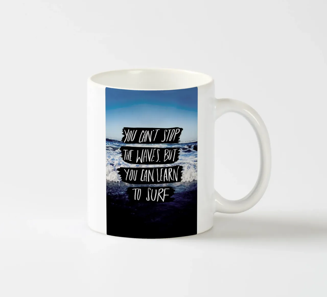 Learn to Surf ceramic mug by Leah Flores