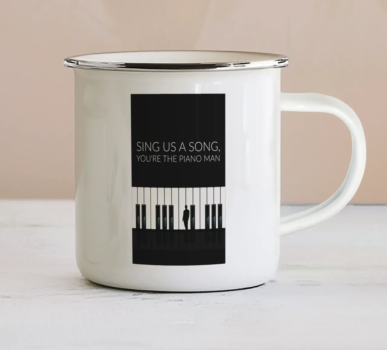 Piano man tazza in smalto da studiopicaprints