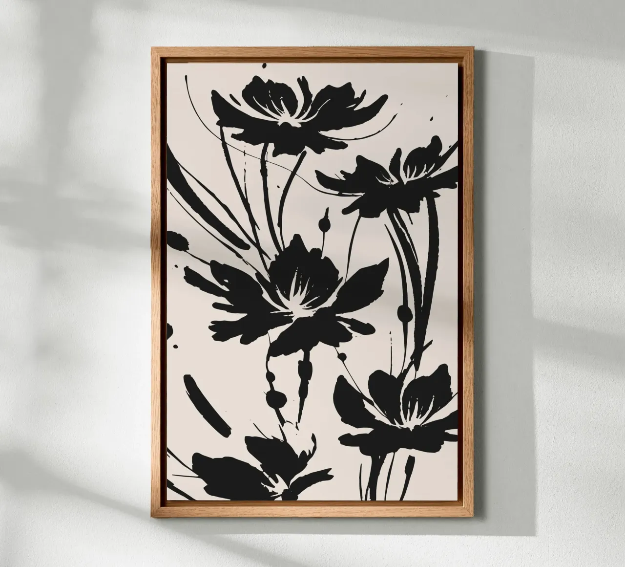 fiori d'inchiostro tela con Cornice a cassetta da studiopicaprints