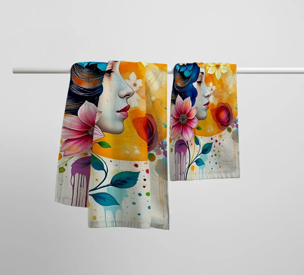Face in picture_5 towel by Farb- und Blütenzauber by LK