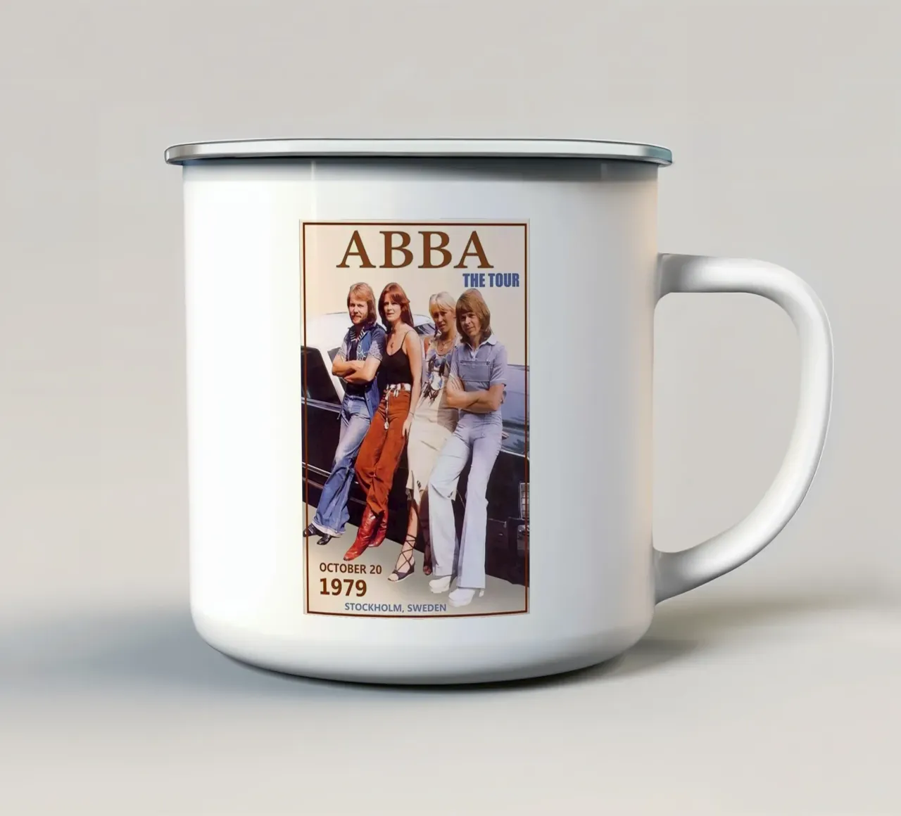 Poster Abba Tour 1979 Ol tazza in smalto da HUMMERSONIC