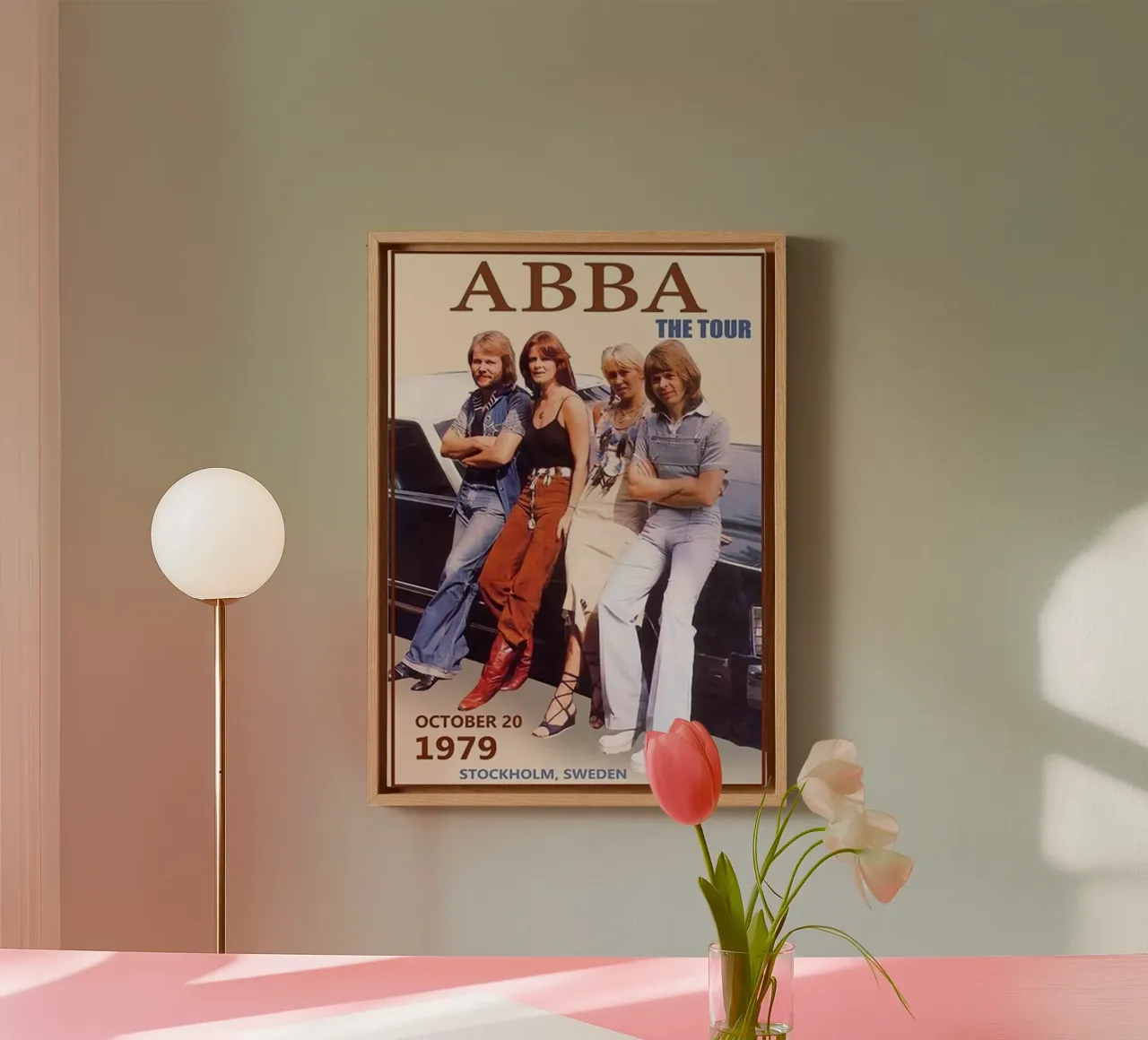 Poster Abba Tour 1979 Ol tela con Cornice a cassetta da HUMMERSONIC