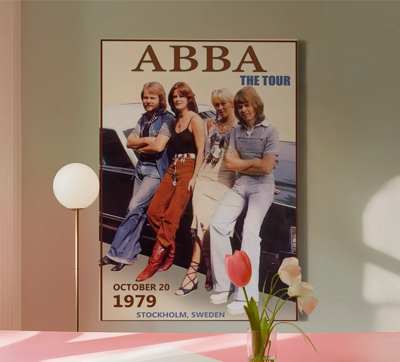 Poster Abba Tour 1979 Ol tela con Cornice a cassetta da HUMMERSONIC