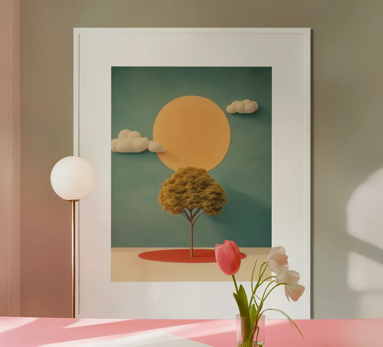 Collage 3D minimalista poster con telaio in alluminio da Little Things