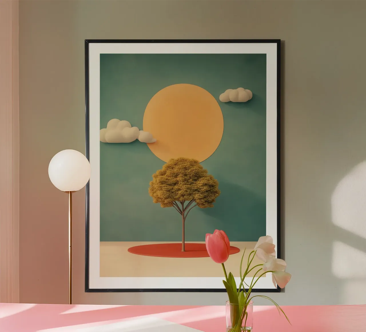 Collage 3D minimalista poster con telaio in alluminio da Little Things