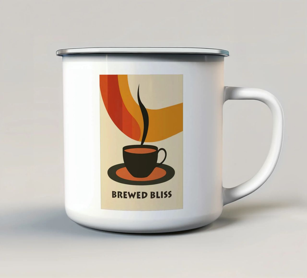 Glücks-Kaffee | Poster del caffè in stile anni '70 tazza in smalto da Autofocus