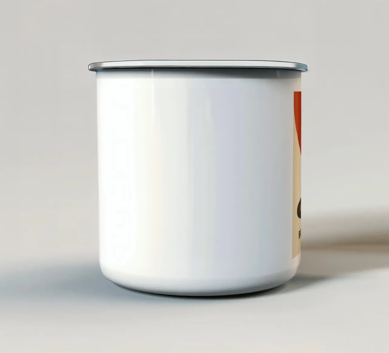 Glücks-Kaffee | Cartel de café al estilo de los años 70 taza de esmalte de Autofocus