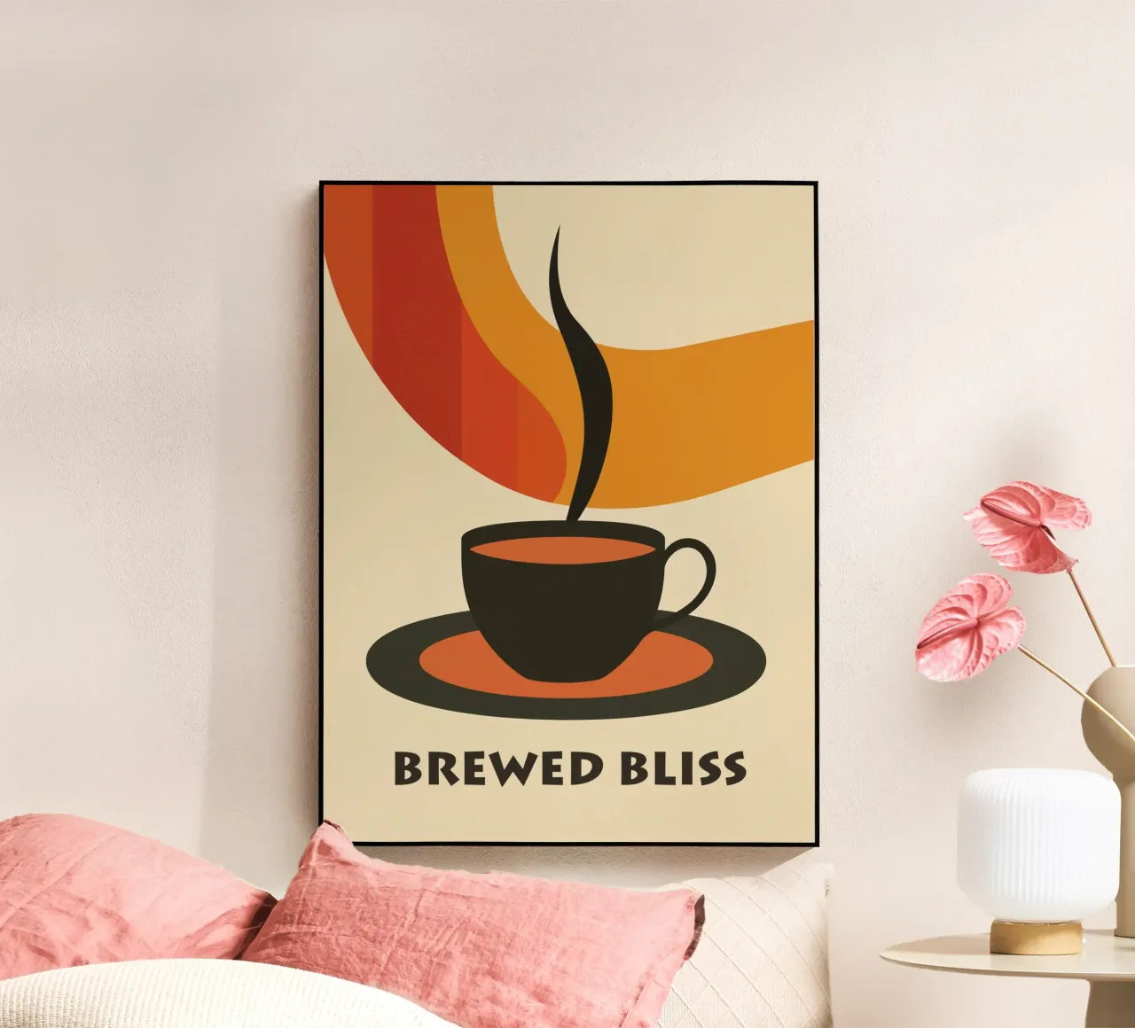 Glücks-Kaffee | Poster del caffè in stile anni '70 plexiglass da Autofocus