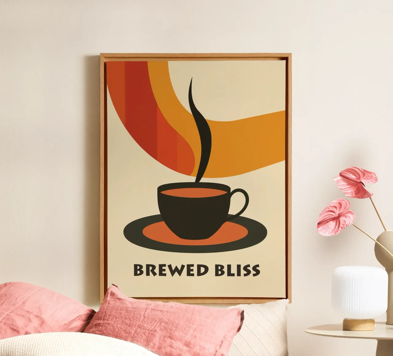 Glücks-Kaffee | Coffee poster in the style of the 70s canvas by Autofocus