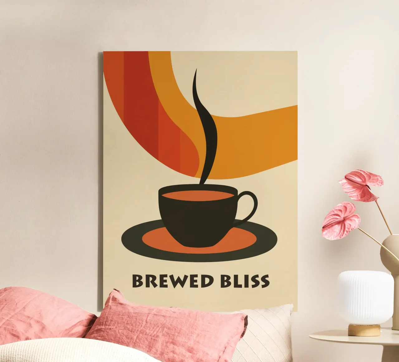 Glücks-Kaffee | Coffee poster in the style of the 70s canvas by Autofocus