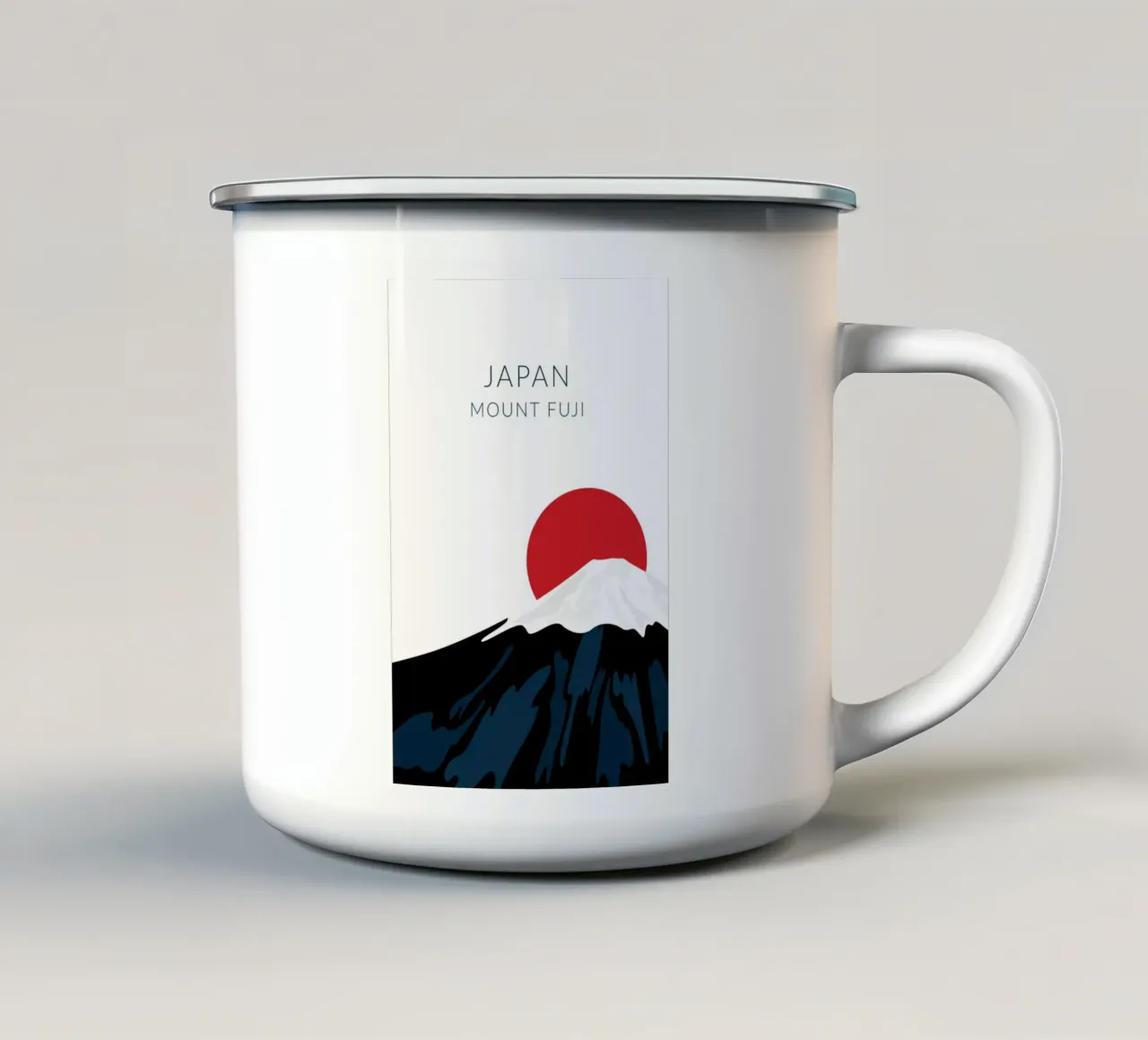 Monte Fuji Giappone tazza in smalto da studiopicaprints