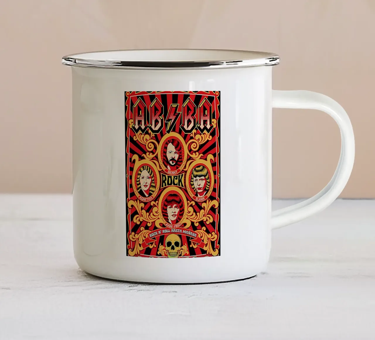 Rock n roll hasta manana - Abba tazza in smalto da HUMMERSONIC