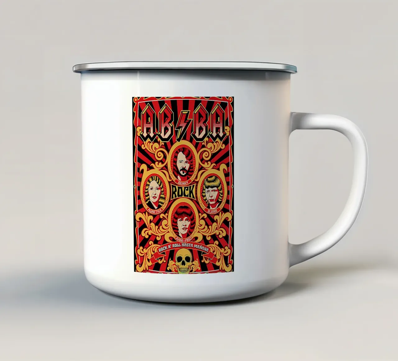 Rock n roll hasta manana - Abba tazza in smalto da HUMMERSONIC