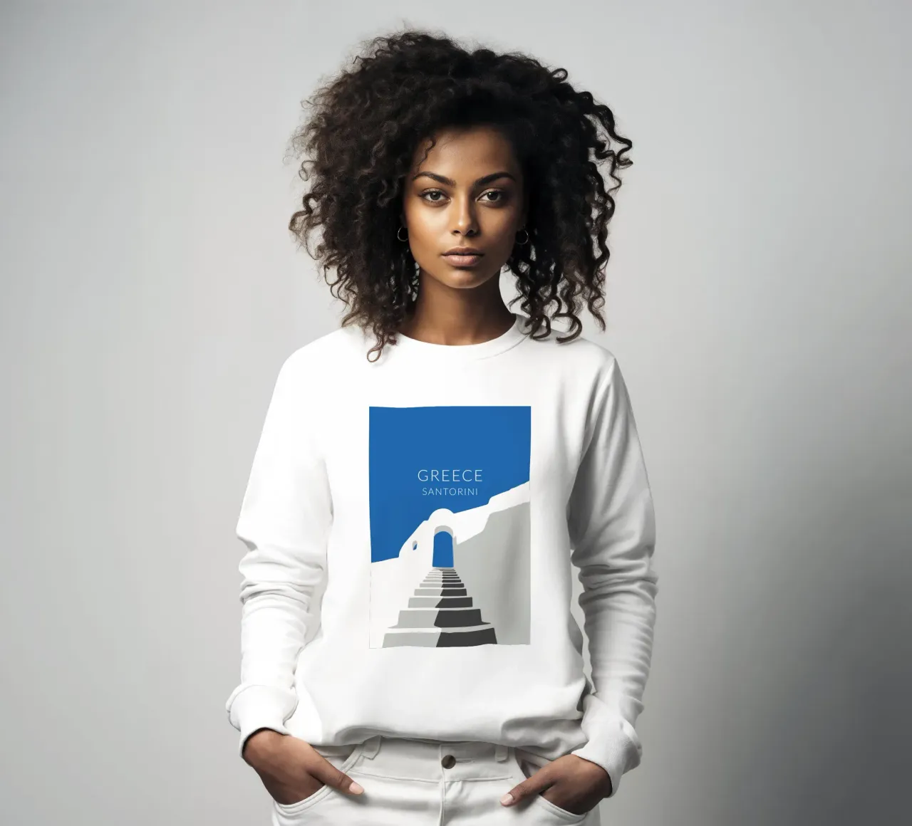 Santorini Grecia sudadera de studiopicaprints