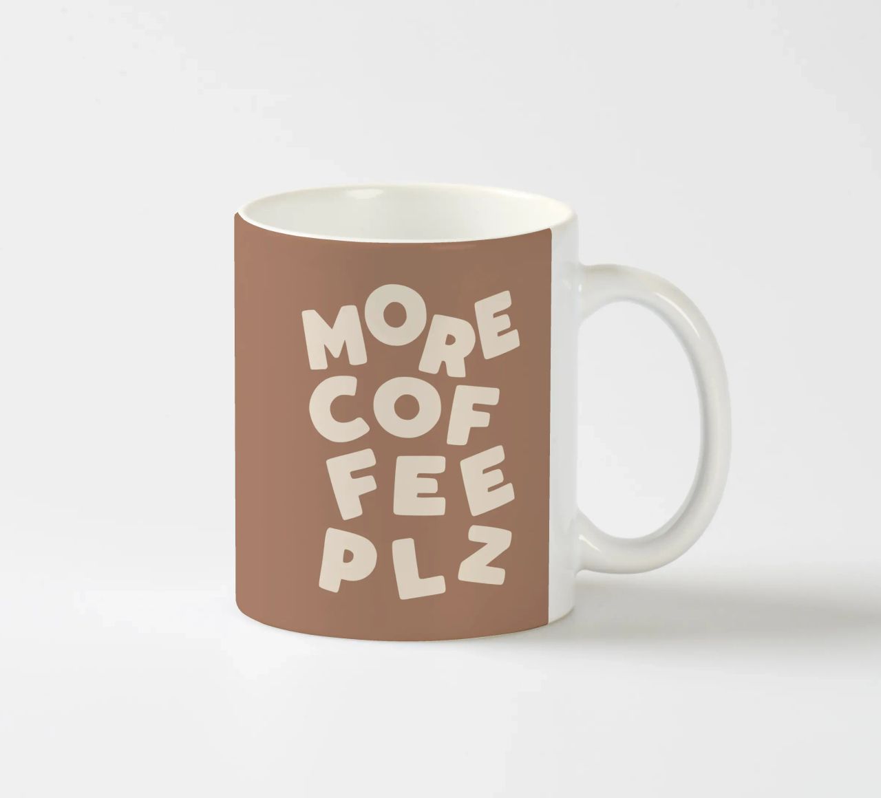 More Coffee Please Caffeine Latte Lovers Kitchen Typography tazza in ceramica da THE MOTIVATED TYPE