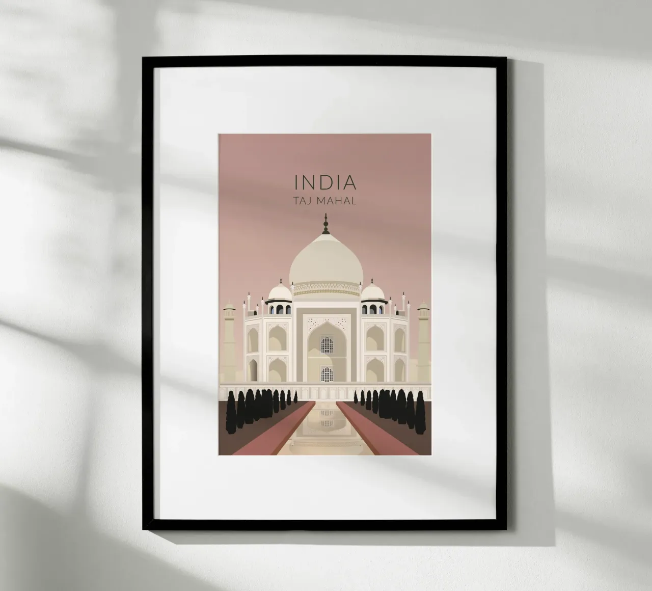 Taj Mahal India poster con telaio in plastica da studiopicaprints