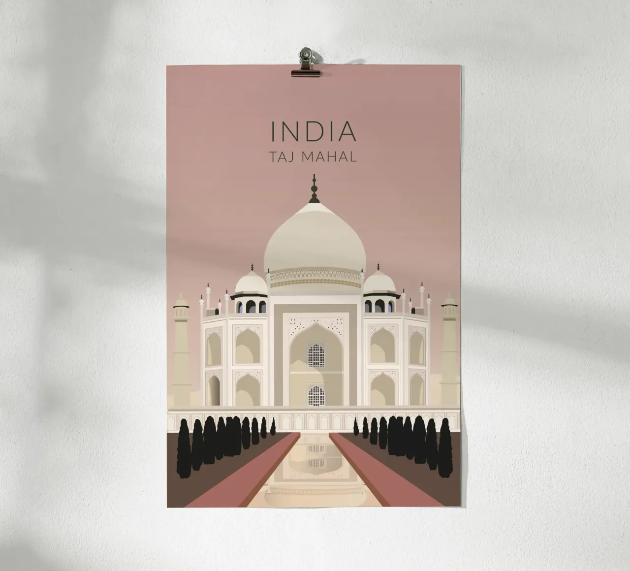 Taj Mahal India poster con telaio in plastica da studiopicaprints