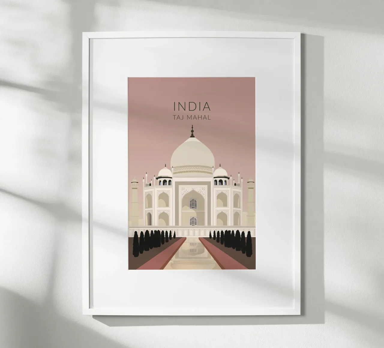 Taj Mahal India poster con telaio in plastica da studiopicaprints