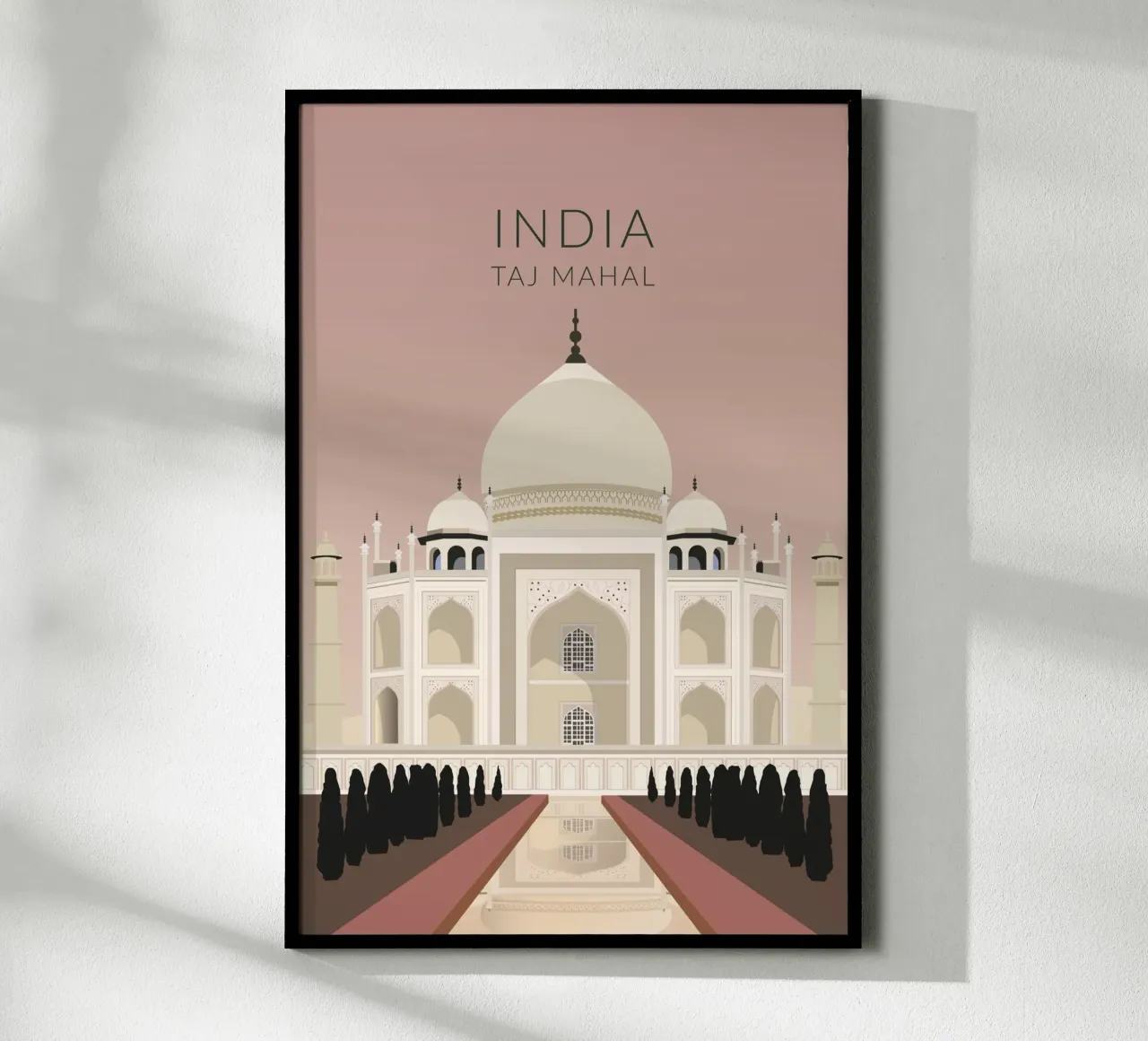 Taj Mahal India poster con telaio in plastica da studiopicaprints