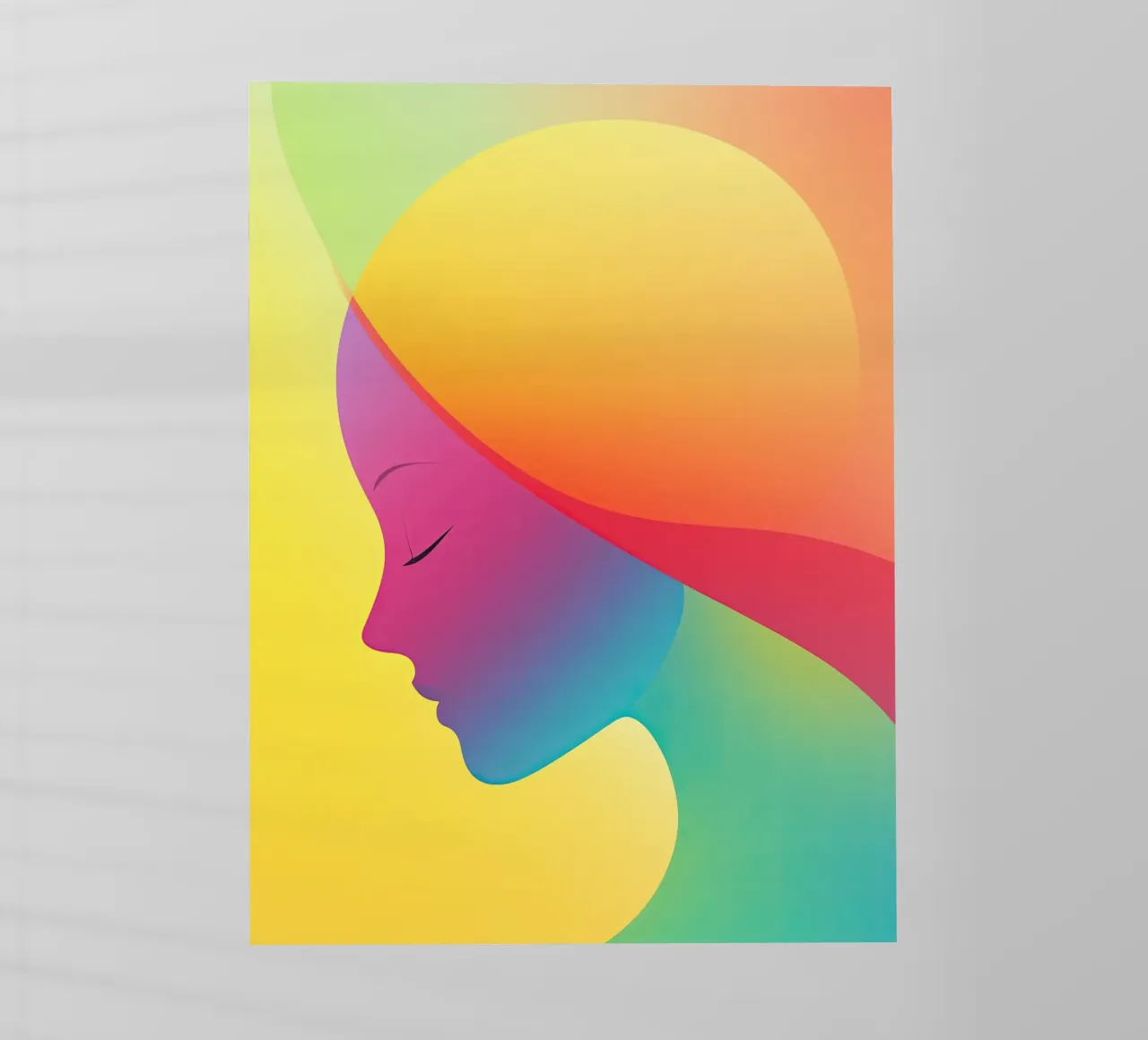 Donna arcobaleno colorata con design al neon pellicola backlit da Autofocus
