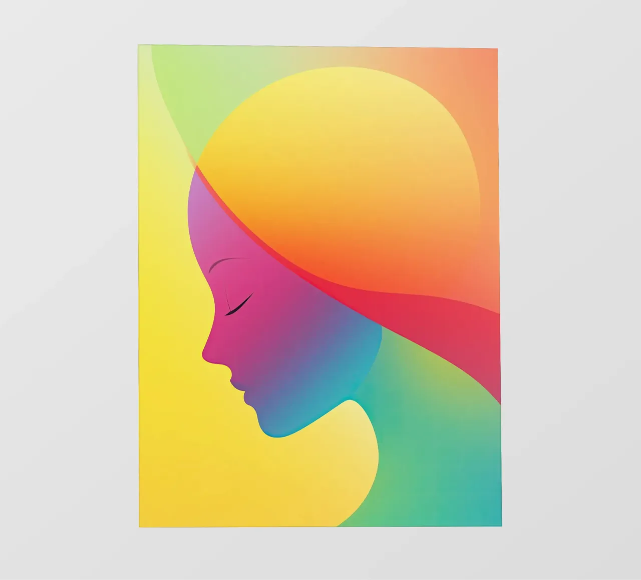 Farbenfrohe Regenbogen-Frau im Neon-Design Fototapete von Autofocus