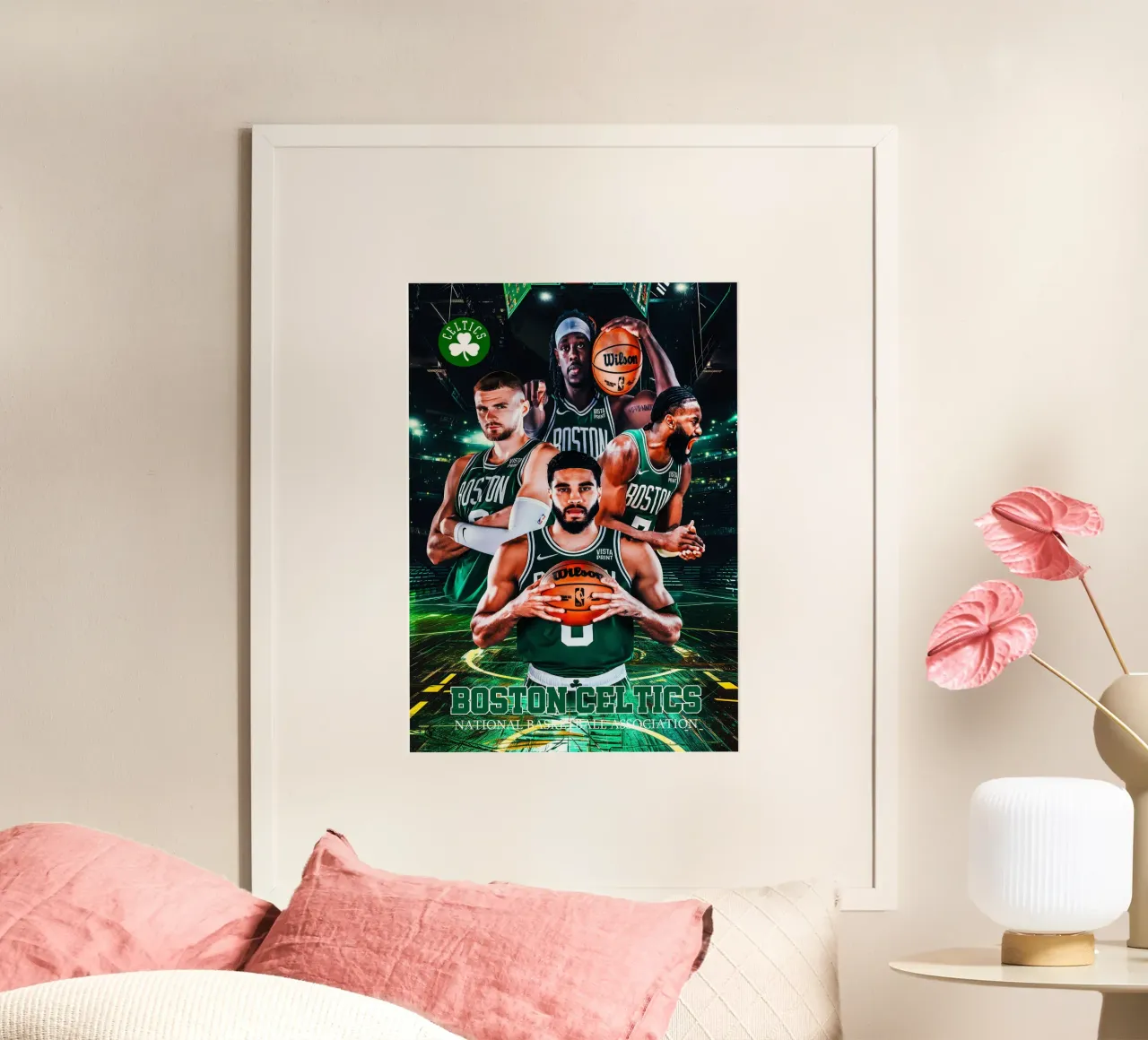Boston Celtics poster con telaio in legno da tenten