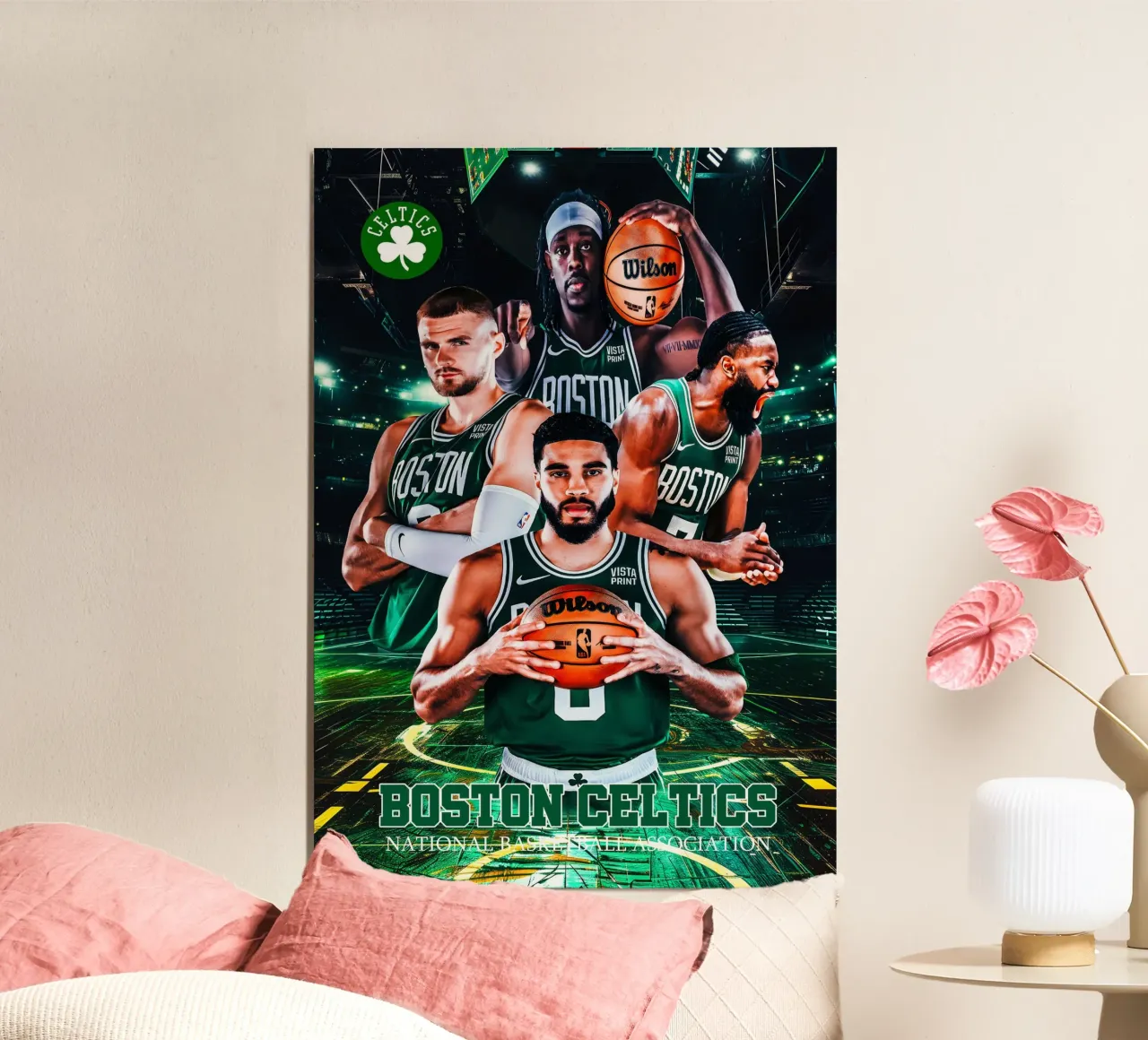 Boston Celtics poster con telaio in legno da tenten