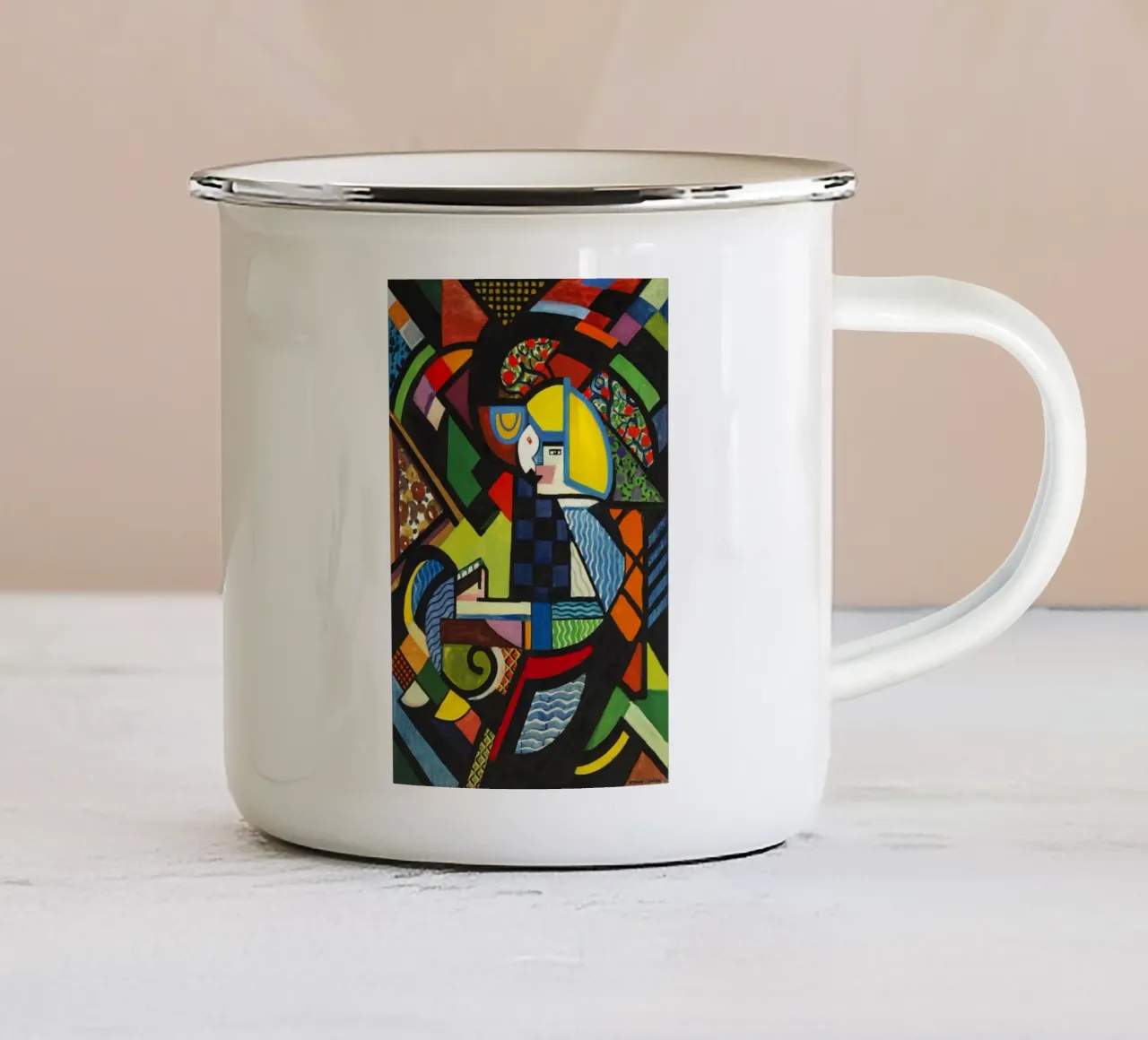 Daughter in a Rocker  by Henry Lyman Sayen. tazza in smalto da Venus Art
