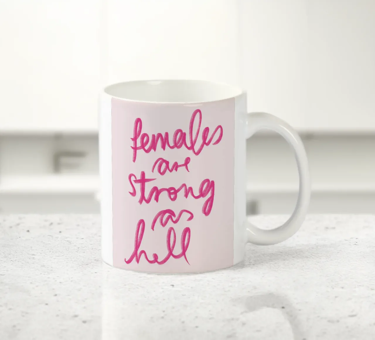 Females are strong as hell tazza in ceramica da artbox44