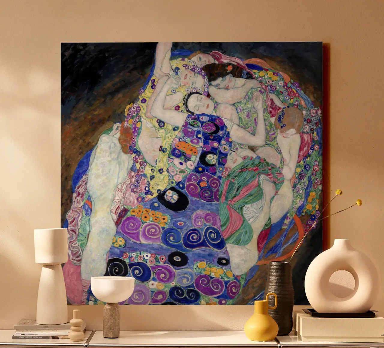 The Virgin by Klimt tela con Cornice a cassetta da Venus Art