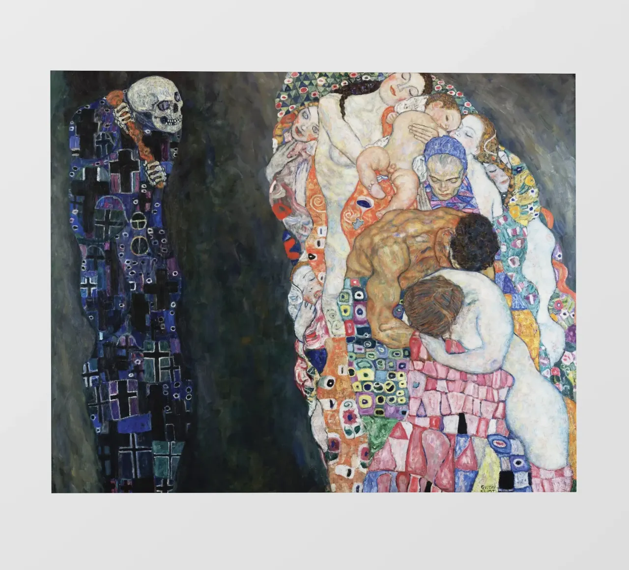 Gustav Klimt's Death and Life print fotobehang van Venus Art