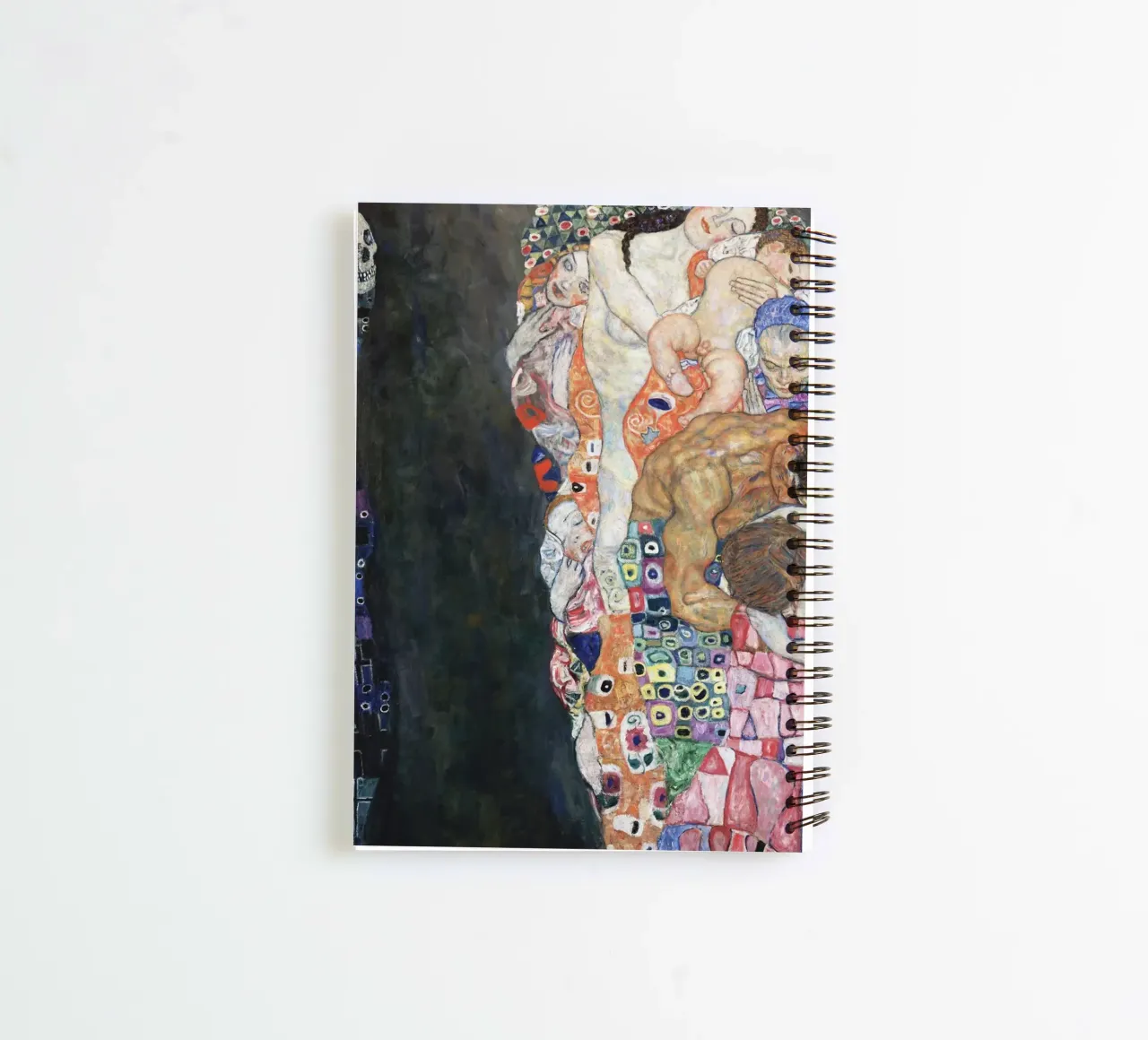 Gustav Klimt's Death and Life print spiral notebook by Venus Art