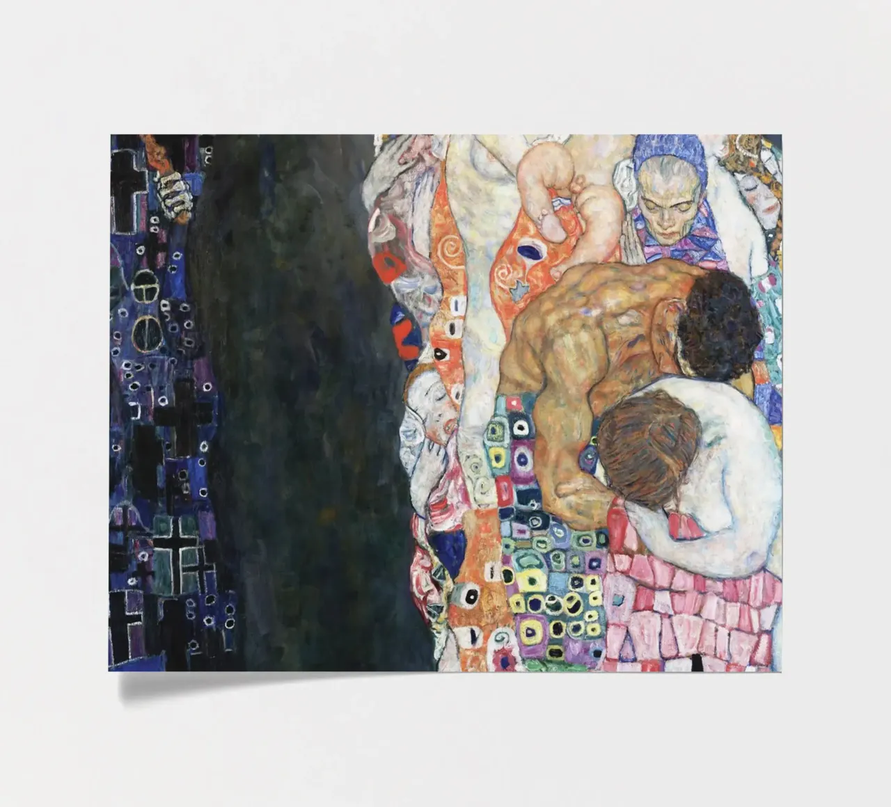 Gustav Klimt's Death and Life print sticker sheet by Venus Art