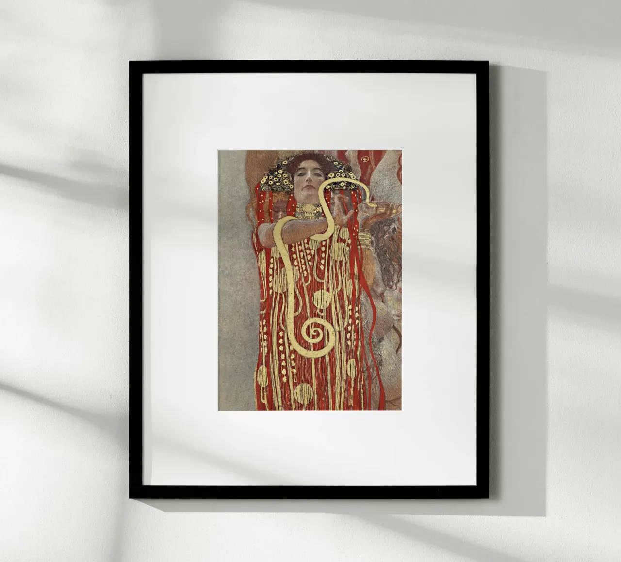 Gustav Klimt's Hygieia (1907) classical painting poster con telaio in alluminio da Venus Art