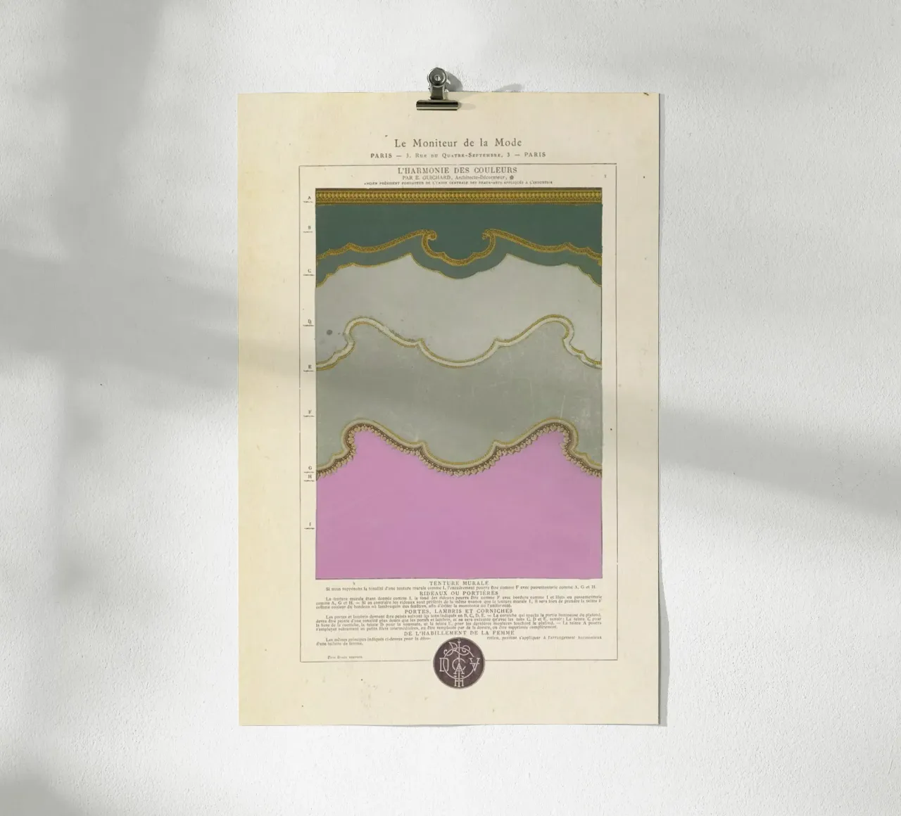 Tenture murale, L'harmonie des couleurs, 1815 - Édouard Guichard poster van Artokoloro Quint Lox Ltd