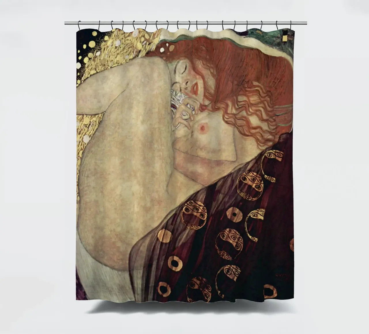 Gustav Klimt's Danae print shower curtain by Venus Art