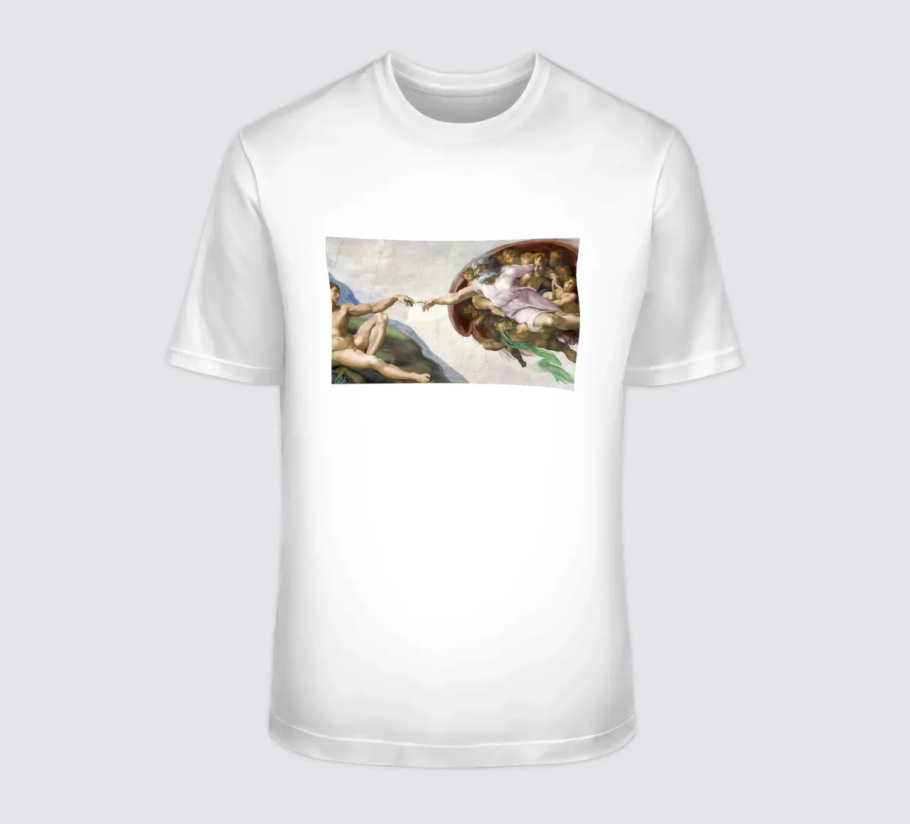 Michelangelo Buonarroti's The Creation of Adam t-shirt da Venus Art