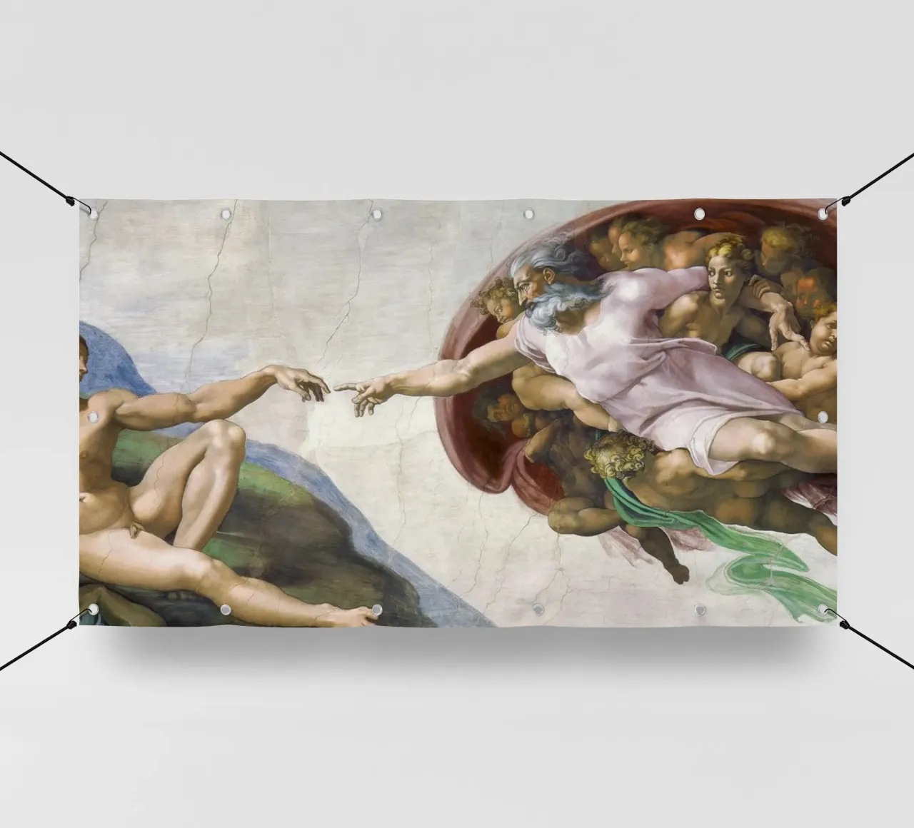 Michelangelo Buonarroti's The Creation of Adam telo in pvc da Venus Art