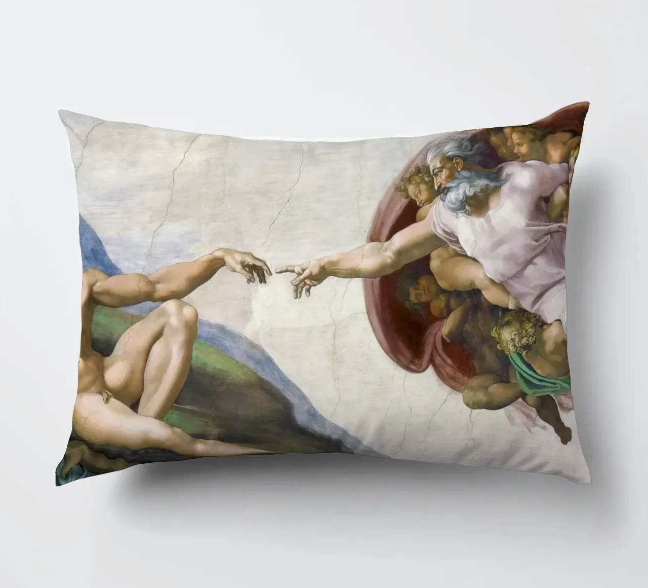 Michelangelo Buonarroti's The Creation of Adam coussin de Venus Art