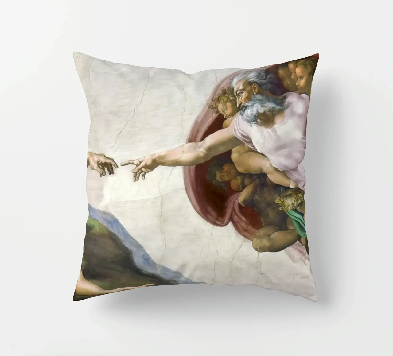 Michelangelo Buonarroti's The Creation of Adam coussin de Venus Art