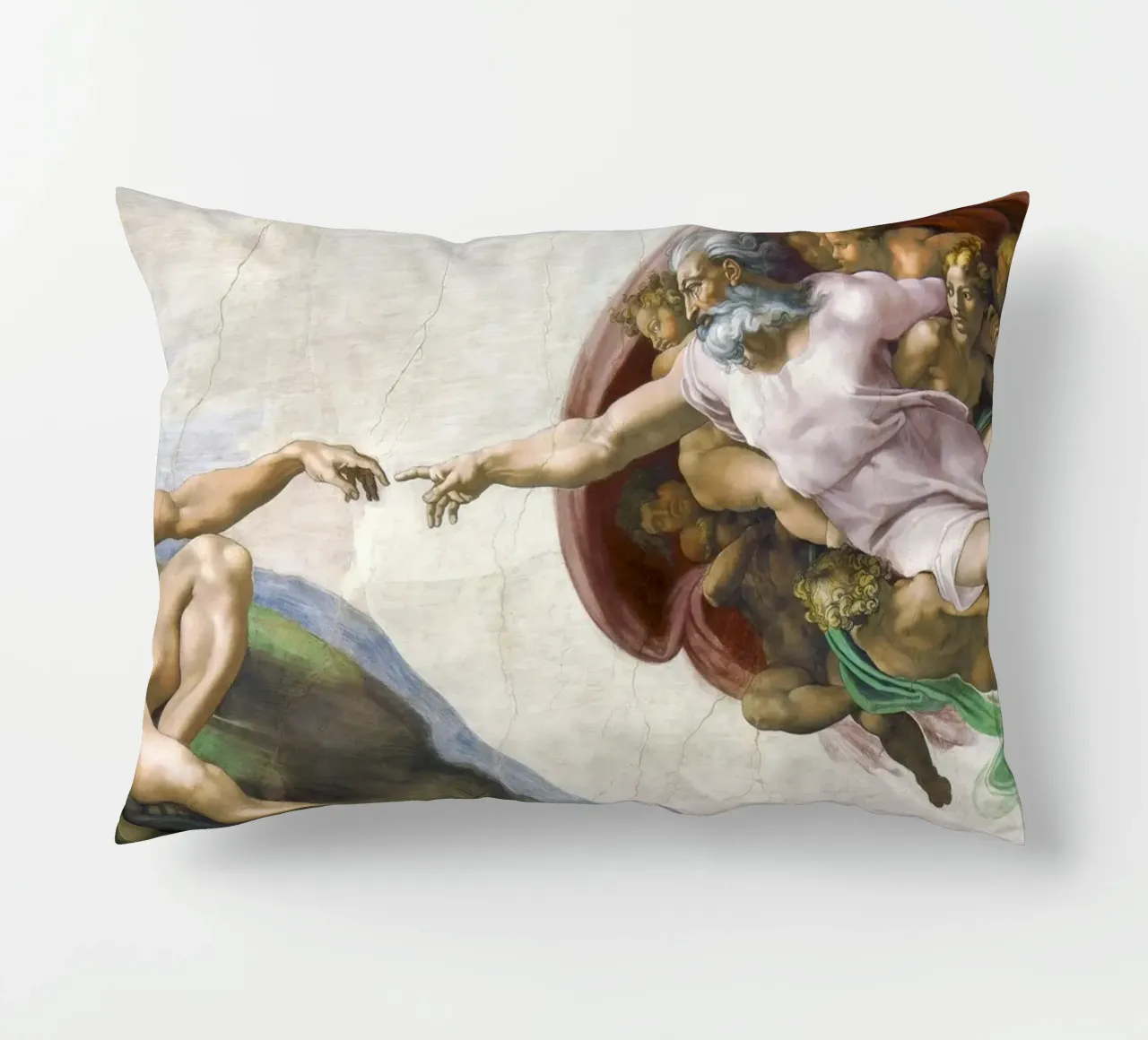 Michelangelo Buonarroti's The Creation of Adam coussin de Venus Art