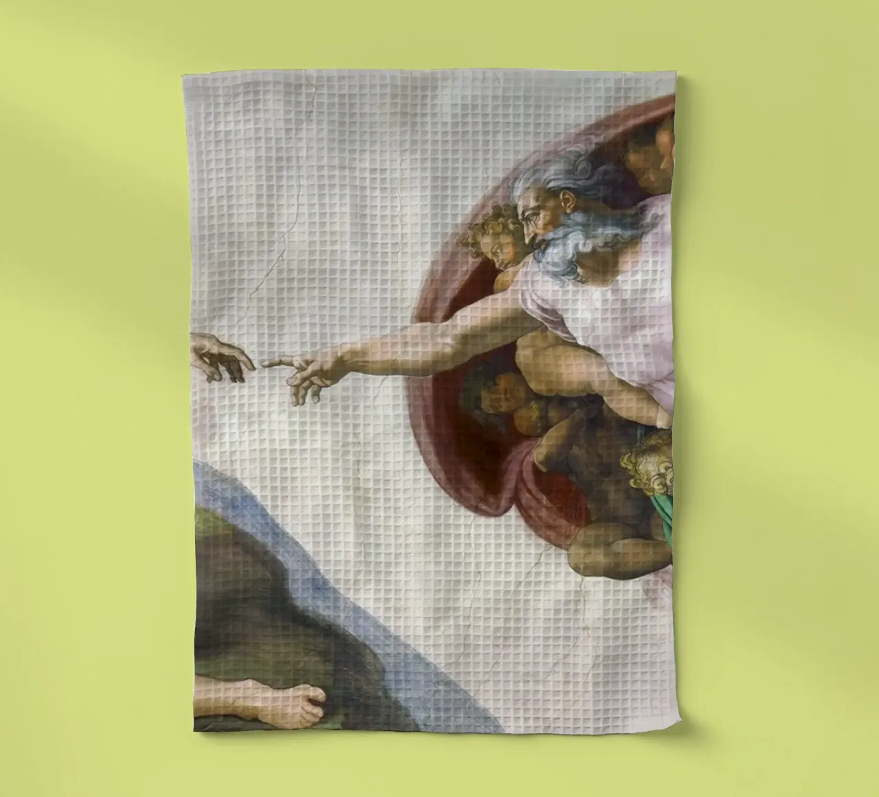 Michelangelo Buonarroti's The Creation of Adam torchon de Venus Art