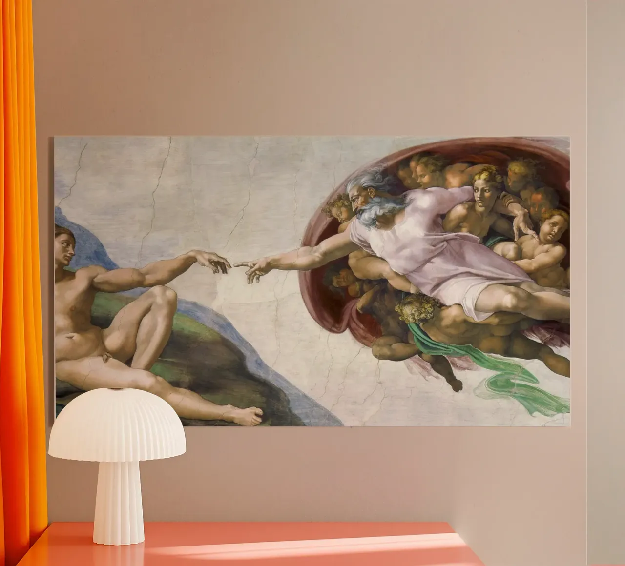 Michelangelo Buonarroti's The Creation of Adam acryl van Venus Art