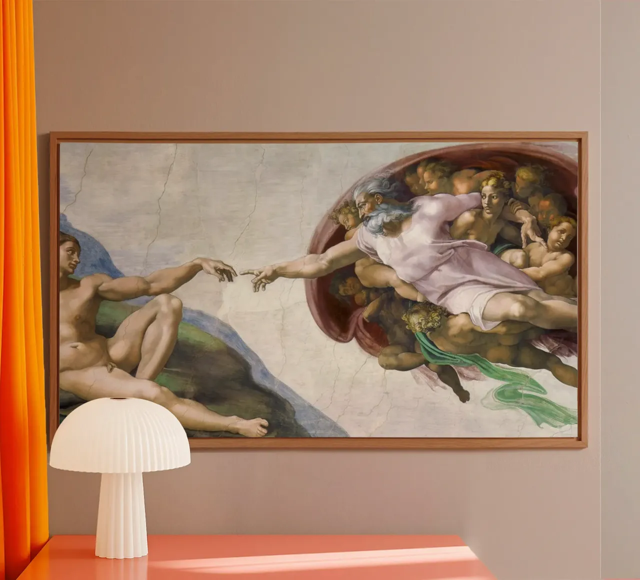 Michelangelo Buonarroti's The Creation of Adam alluminio dibond da Venus Art