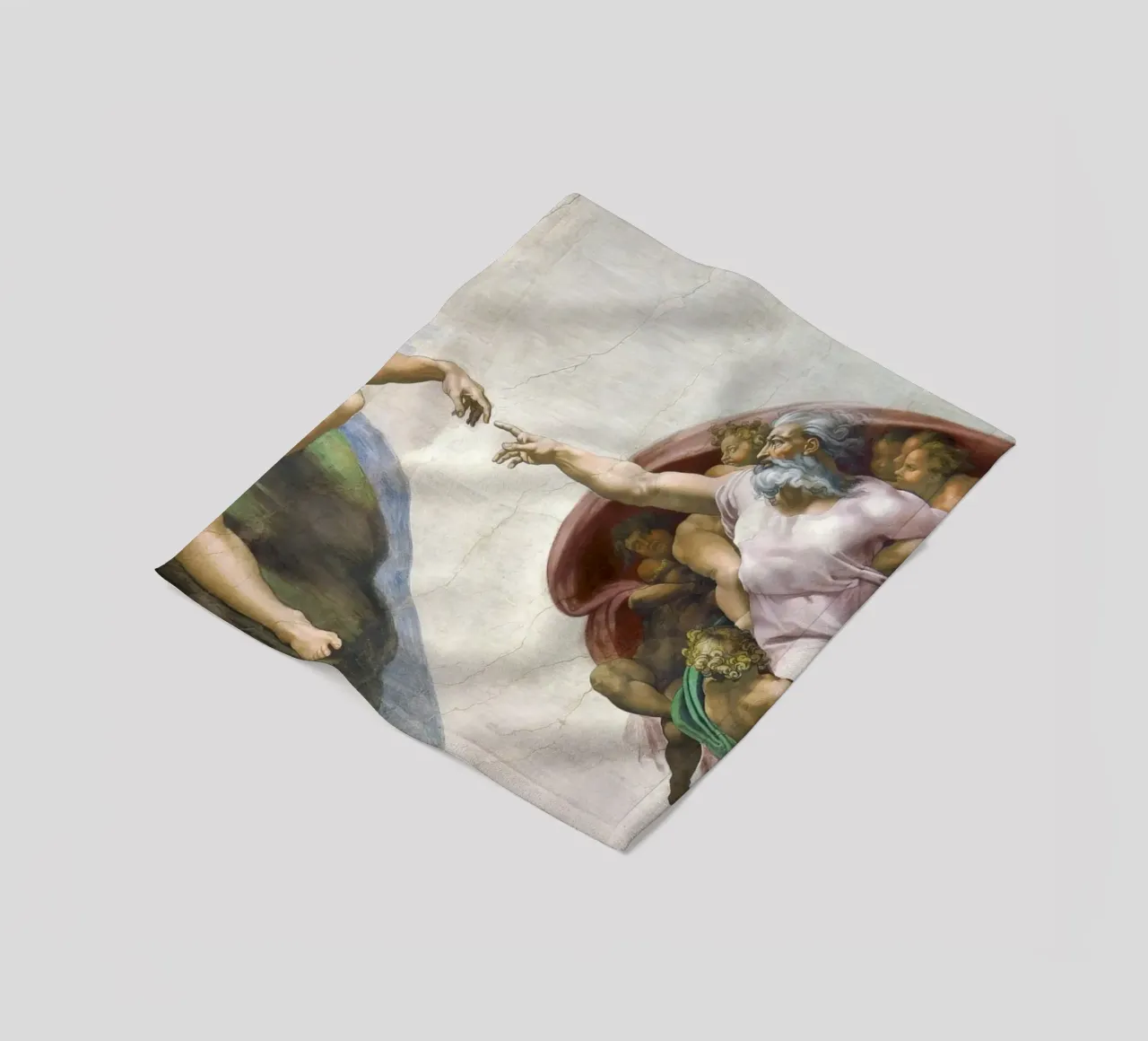 Michelangelo Buonarroti's The Creation of Adam coperta in pile da Venus Art