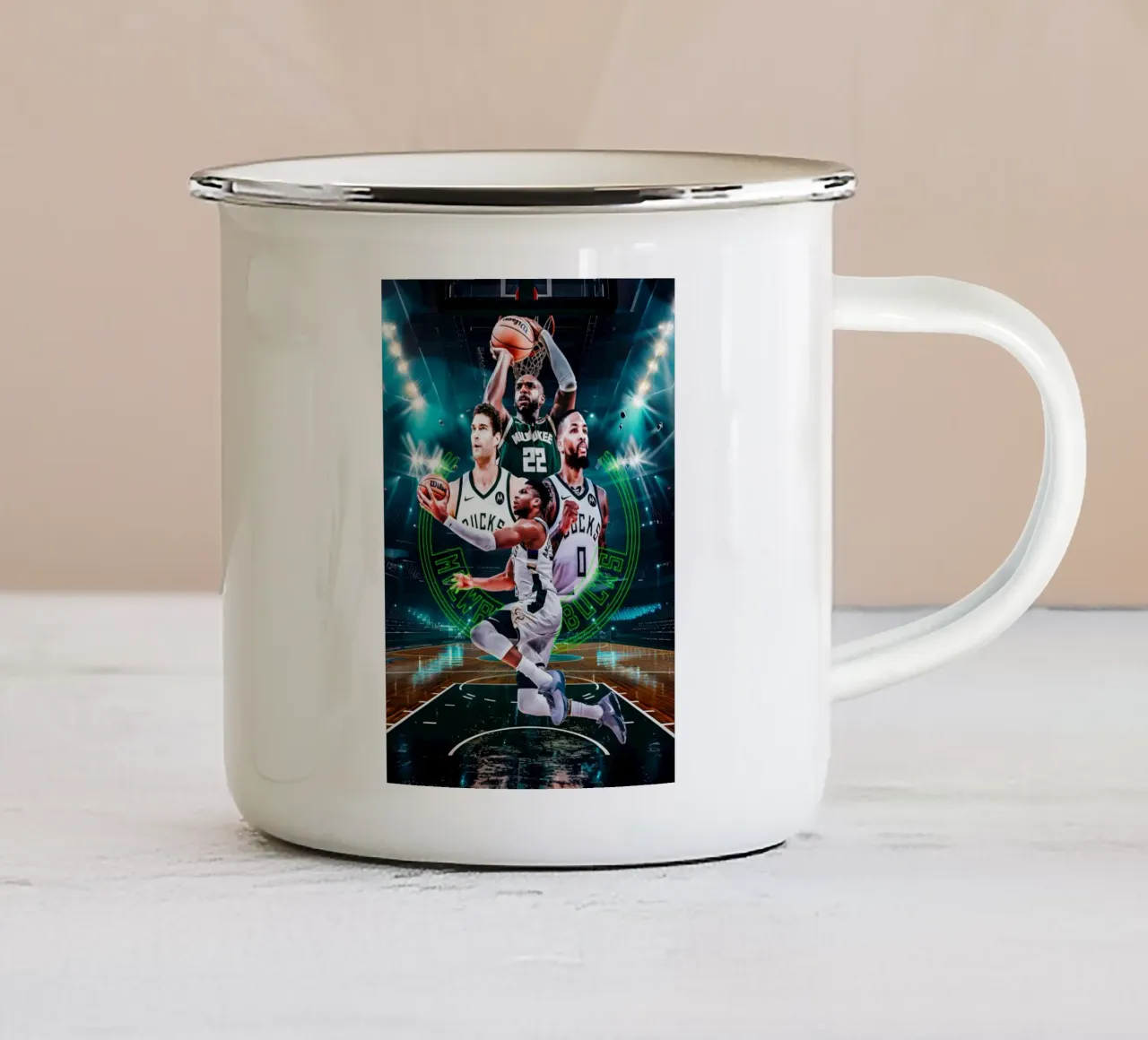 Milwaukee Bucks tazza in smalto da tenten