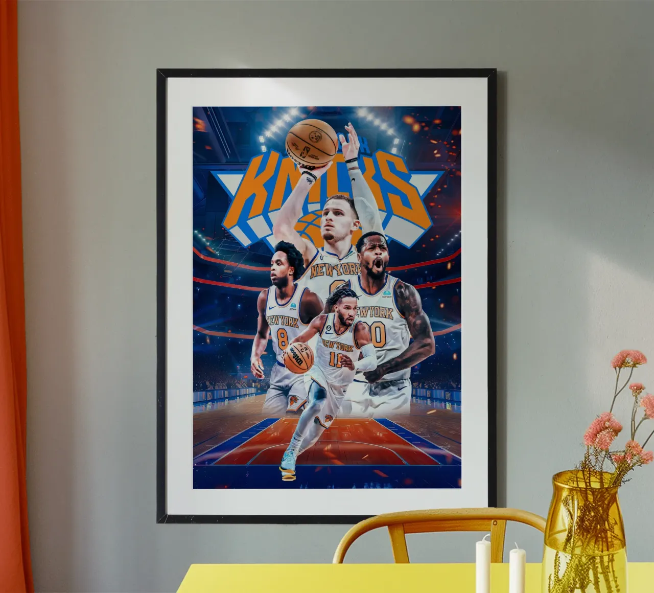New York Knicks poster con telaio in legno da tenten