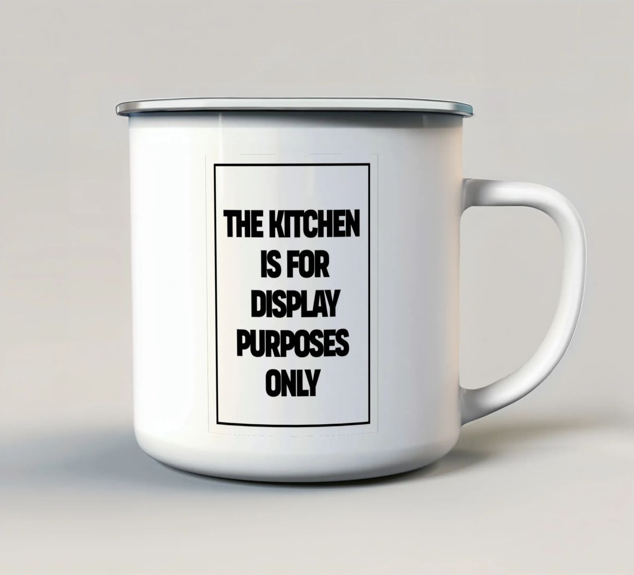 The Kitchen is for display purposes only Emaille Tasse von TheGrumpyHomeDecor