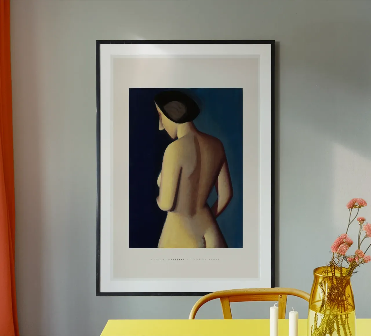 Vilhelm Lundstrom - Stehende Frau 01 Poster mit Holzrahmen von Old Masters