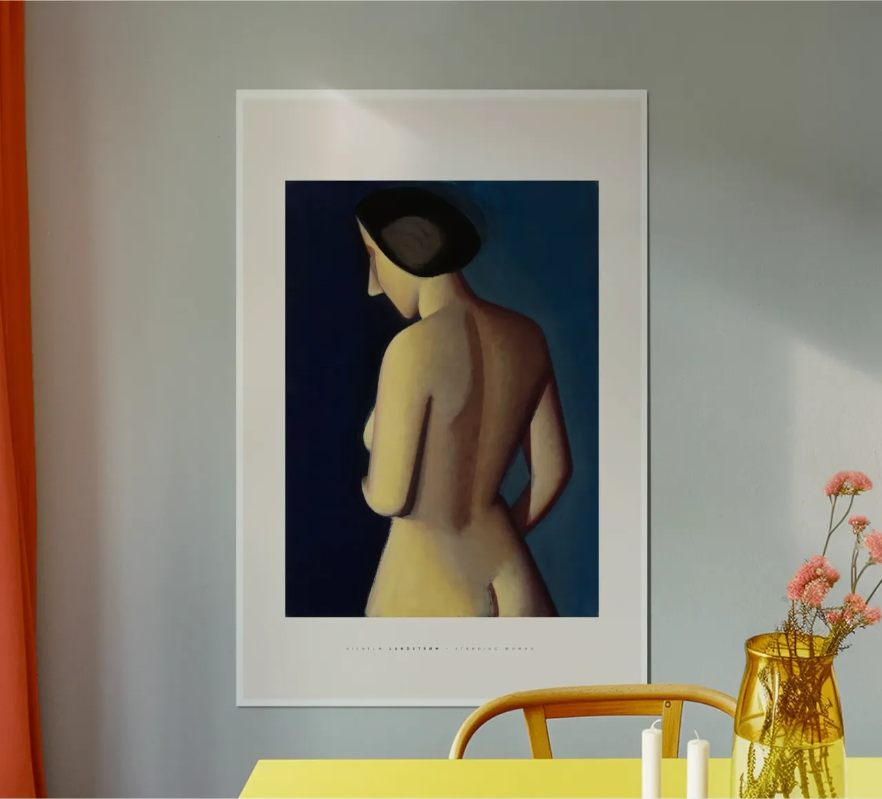 Vilhelm Lundstrom - Stehende Frau 01 Poster mit Holzrahmen von Old Masters